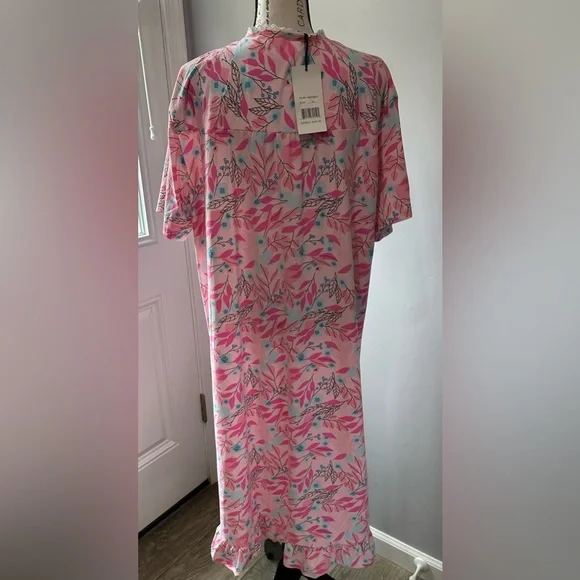 Tropical Pink and White Button-Up Dress - Picture 5 of 11